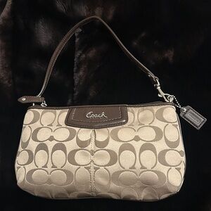 Coach Brown/Tan Signature Wristlet